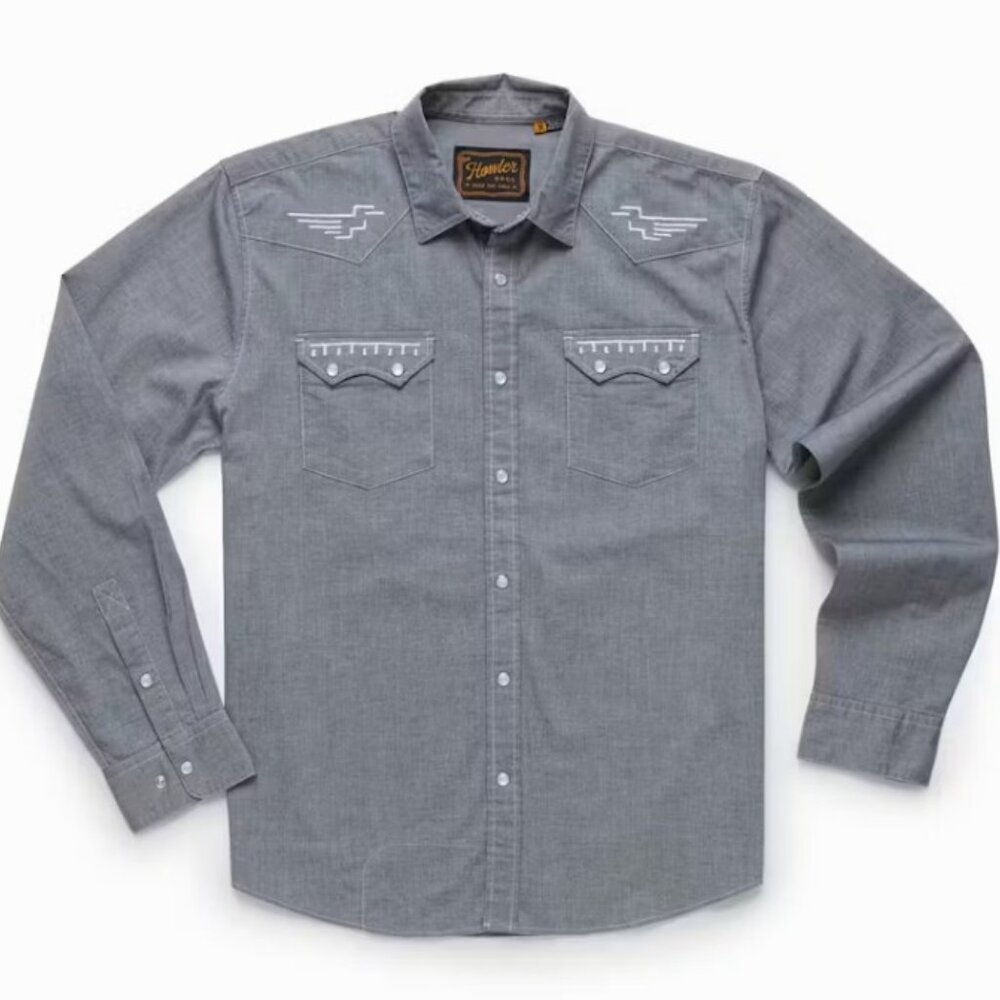 Howler Brothers Crosscut Deluxe Western Shirt Longsleeve Pearl Snap Sz. Medium